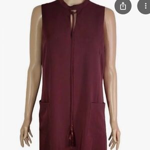 NWT Erin Fetherston Sleeveless Boho Burgundy Dress with Tassel Detail Size 6